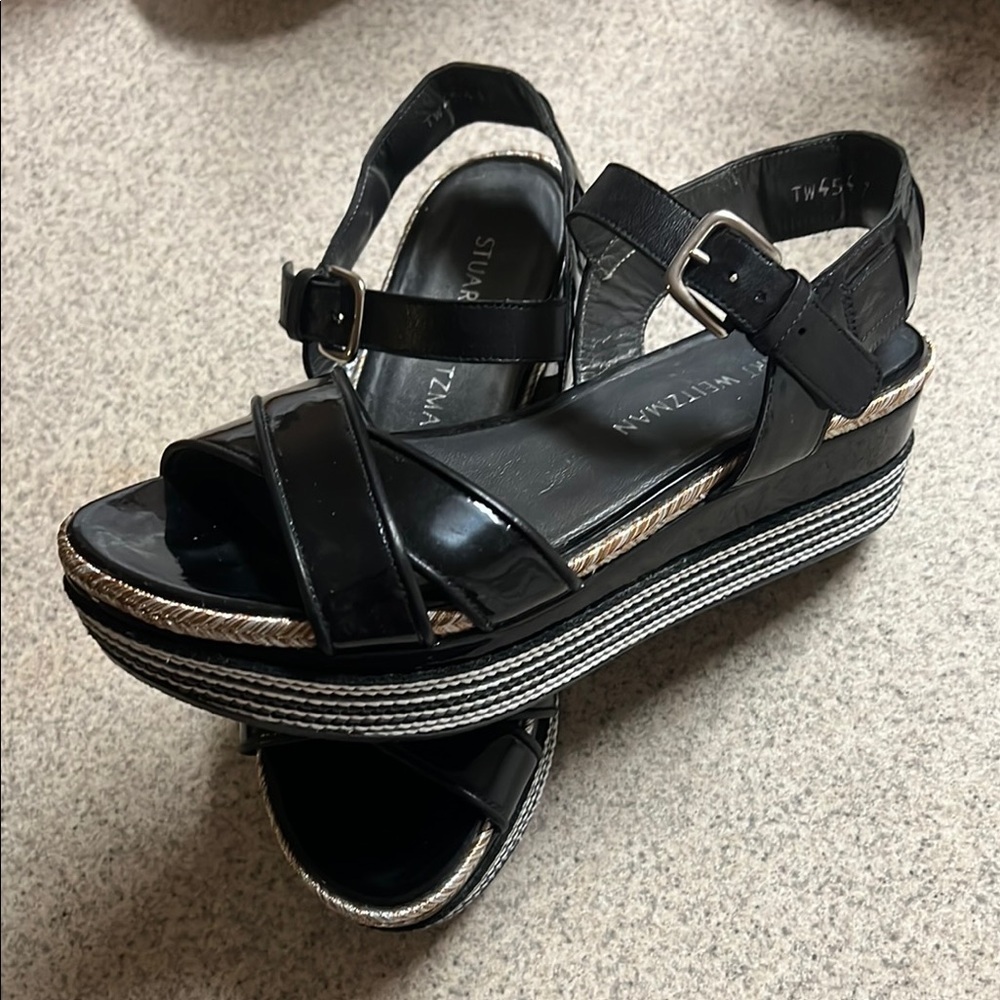 Stuart Weitzman Black and White Women's platform sandals size 7.5
